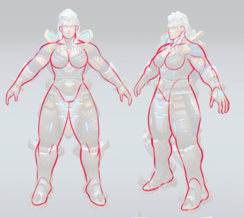 orangekissess: anon wanted help figuring out zaryas body type heres a zarya body type ref. i red lined screen caps of her. there u go 