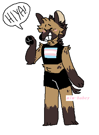 mlm-babey:heres a gay lil trans hyena dude! he loves and supports u!(this was one of the suggestions