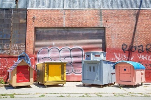 An artist from Oakland, California collects trash and makes tiny mobile homes for the homeless.