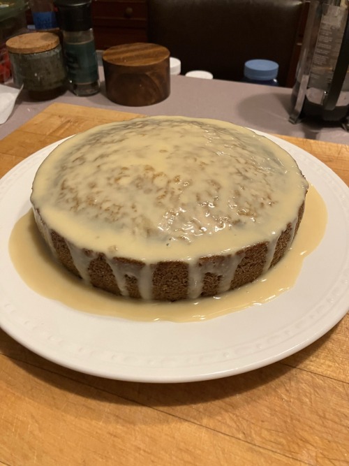 Sticky Toffee Pudding Cake For My Brothers Birthday! Not The Prettiest But Absolutely Delicious.
