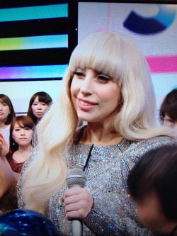 ladyxgaga:  Gaga on Music Station in Japan right now. 