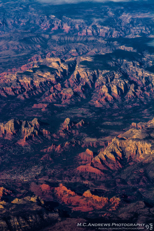 aerialhorizon: Layer Upon Layer Approaching Sedona from the east, we first sense a vague red glow on