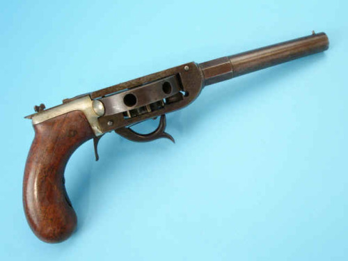 Rare 7 shot Cochrane Turret Revolver, produced between 1835 and 1840.Sold at Auction: $9,647.50