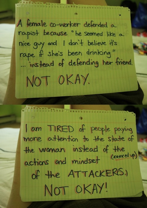 whoneedsfeminism: A female co-worker defended a rapist because “he seemed like a nice guy and 