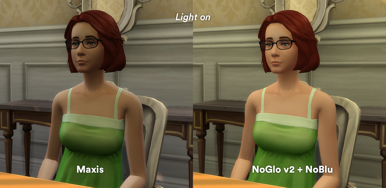 I released the NoGlo mod about a year and a half ago to remove the blu-ish lighting and halo effect on Sims and I figured it was time to update it.
[[MORE]]Version 2 was created mainly because I was annoyed at how dark Sims were indoors compared to...