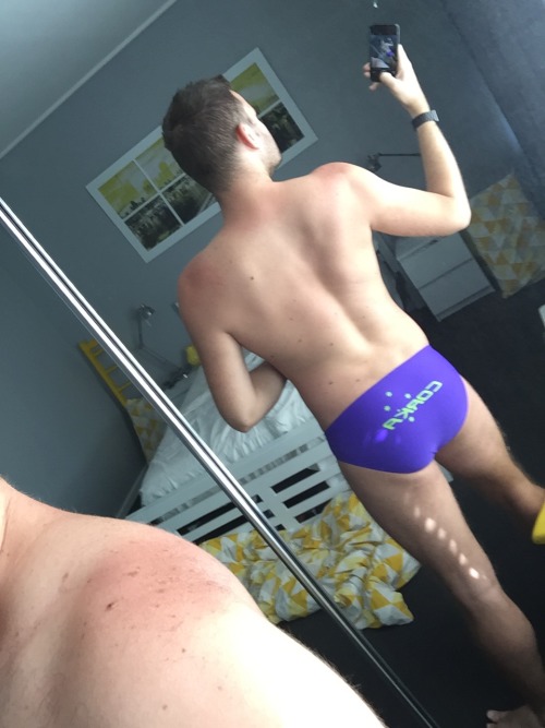greenspeedos:  nev82l:  Love how hot these purple Corka swimwear look and feel   purple works for him