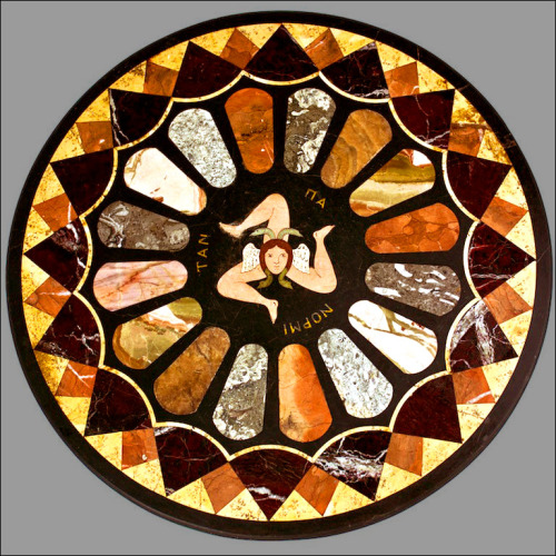 Two pietra dura table tops, 19th c.