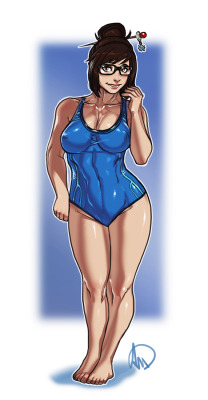 Ganassaartwork:  Overwatch - Mei Swimsuit Are You Playing Overwatch?Since Summer