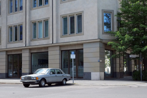 1970s Mercedes-Benz W123.  Oh so vintage.