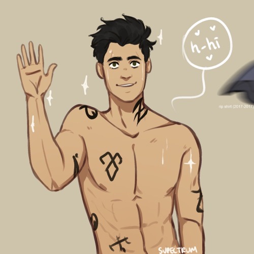 su-pectrum:Alexander “Can’t have a shirt on if Magnus is in the Institute” Lightwo