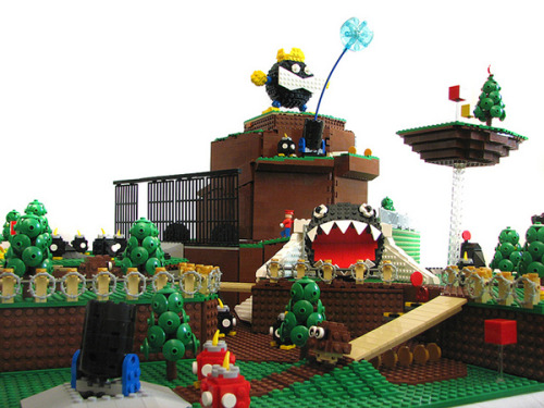 thenintendard:  nerdsandgamersftw: Super Mario 64 - Bob-omb Battlefield crafted from Legos “Bob-omb Battlefield is the first stage of Super Mario 64 - the flagship game for the N64 game system. This game came out way back when I was just a freshman