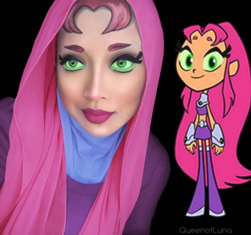 Hijabi Cosplay: Starfire & Raven, Teen TitansCosplayer/Makeup Artist: @queenofluna