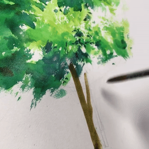 rpgnpc:A Simple Tree | 5MIN Watercolor Tipsby Watercolor by Shibasaki