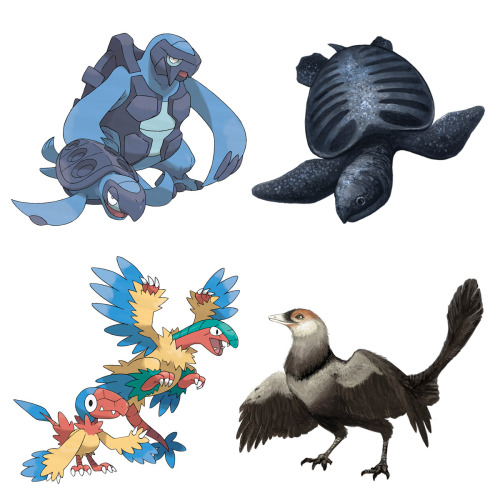 thefingerfuckingfemalefury: vo-kopen: eartharchives: Fossil Pokemon and their extinct inspirations S