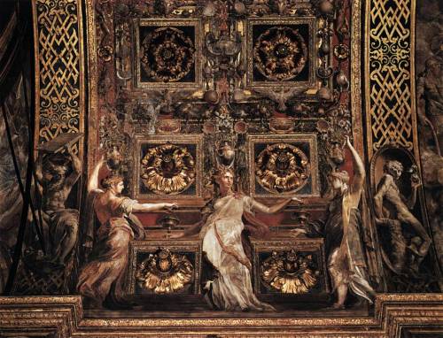 renaissance-art: Parmigianino c. 1531-1539 Three Foolish Virgins Flanked by Moses and Adam