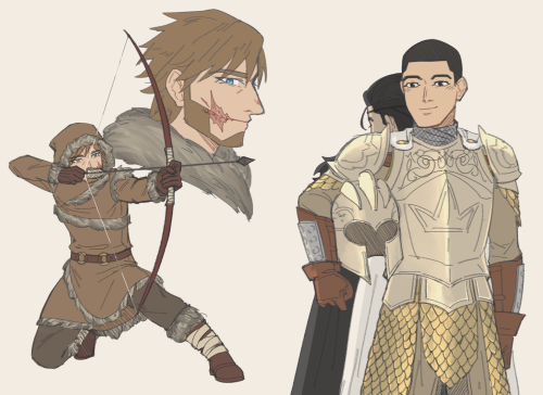 another gk dumppkmn au, asoiaf au (fting night’s watch ogata, northerner asirpa + direwolf retar, wi