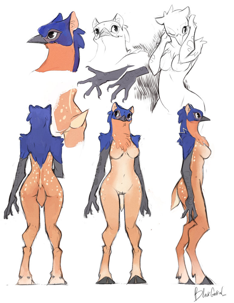Commission - Fishbook5 - by BlackGriffin &ldquo;bluebird/deer hybrid&rdquo;