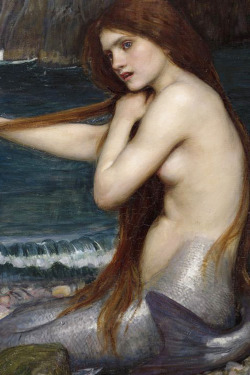 c0ssette:  “A Mermaid” (Detail,oil