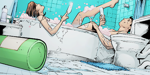 fyeahsupermanandloislane:Lois and Clark + “Bathtime” (Batman v Superman | Smallville “Continuity”)