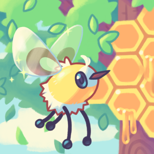 markkrakenart: Cutiefly Reworked Cutiefly a bit and made a background to fit in with the other Alola