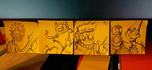 When work gets too slow post it doodles happen.