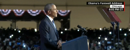 yahooentertainment: President Obama takes the stage for his farewell address 
