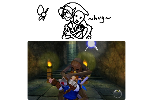 Did a series on Miiverse of Link looking uncomfortable while monsters latch onto him.