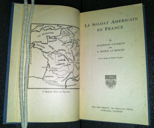 A French “reading and conversation book” for American soldiers prepared upon the entry of the United