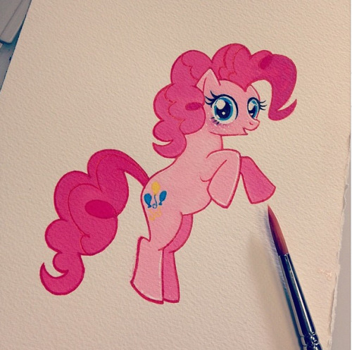 A little painting of Pinkie Pie I did for Justin. Made with Fusion tattoo Inks!