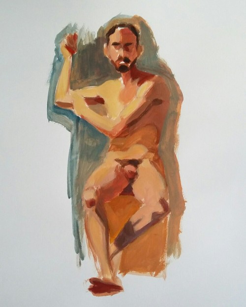 Acrylic painting nude studies