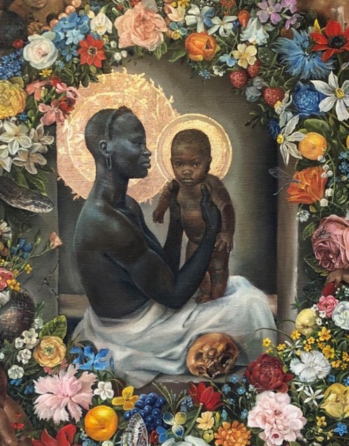 aesthesiamag:Harmonia (@honeiee)Harmonia Rosales repaints classic artworks to show God is a black wo