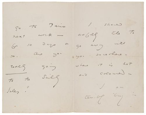 fuckyeahoscarwilde:  Oscar Wilde, letter to Lord Alfred Douglass  (1)Love to EncombeA[lbemarle] C[lub]  Dearest Bosie     I am so glad you are better, and that you like the little cardcase—Oxford is quite impossible in winter  (2)go to Paris next
