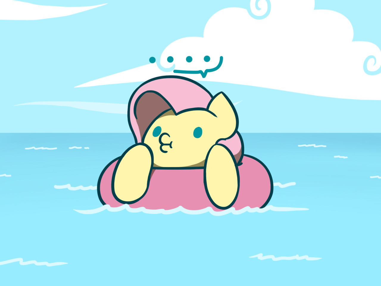 flutterluv: Artist Training Ground Day 17-Drawing a pony lost at sea/Drawing a pony