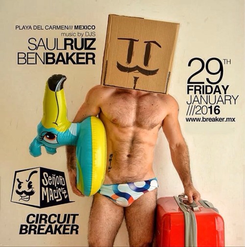 mistermaciste:  Hey, guys! #arena16 is about to begin. My friend DJ @saulr and @djbenbaker will be performing at the beach party. Let’s have fun in Playa del Carmen, Mexico! Mister Maciste is ready. Who’s coming too?