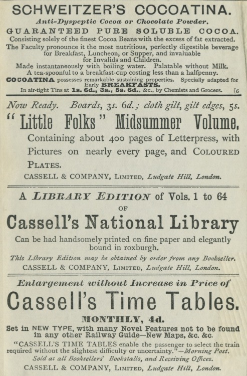 Adverts in The Banquet of Plato, Cassel & Company Limited Edition, 1887