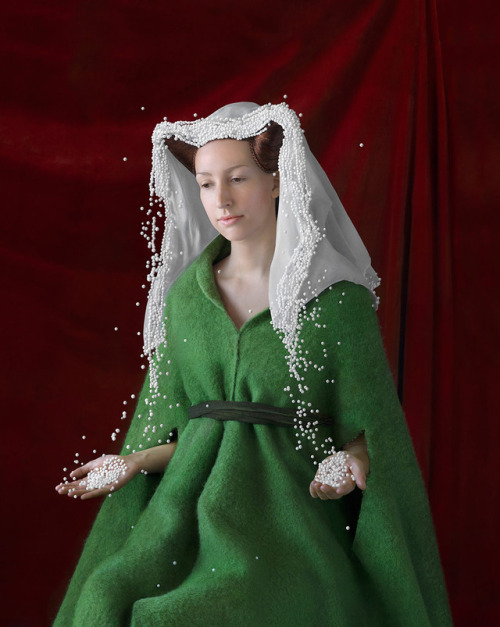 itscolossal:Recycled Packing Materials Sculpted Into Elaborate Renaissance Costumes by Suzanne Jongm