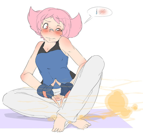 A quick request drawing of Maylene from Pokemon letting out a small toot while meditating. Used to h