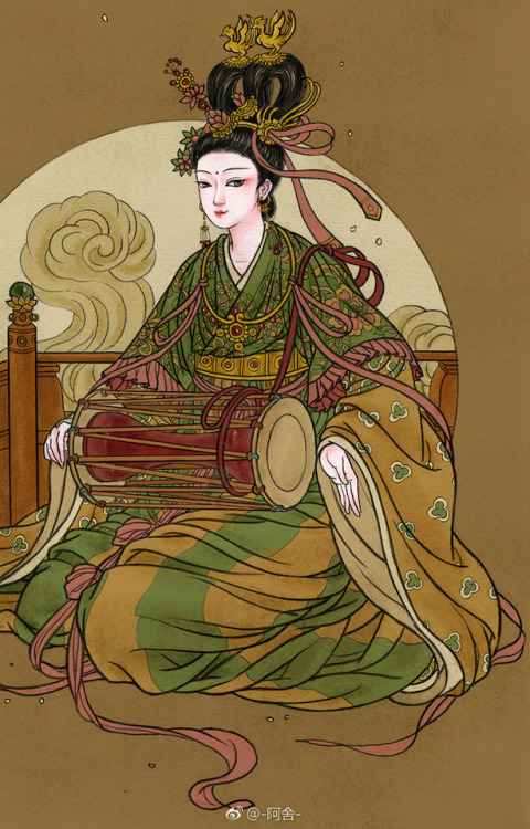 siumerghe:Heavenly Musicians by 阿舍 Illustrations based on the famous Chinese Northern Song dynasty 