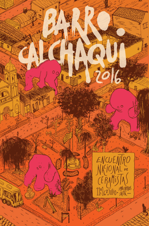 Afiche para el Encuentro Nacional de Ceramistas Barro Calchaquí 2016.