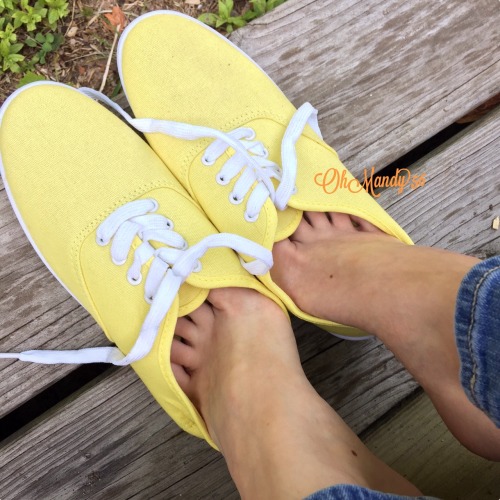 Showing off my little yellow shoes :)