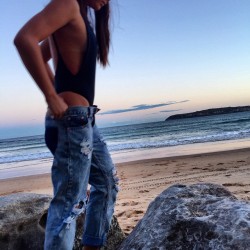 blissinthesummer:  Water was warm, wind was cold, might as well just jump in with my jeans on