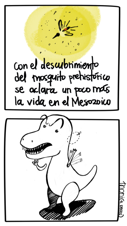 Leí esta noticia y no pude sino pensar en el pobre amigo T. rex con un mosquito zumbándole en el oíd