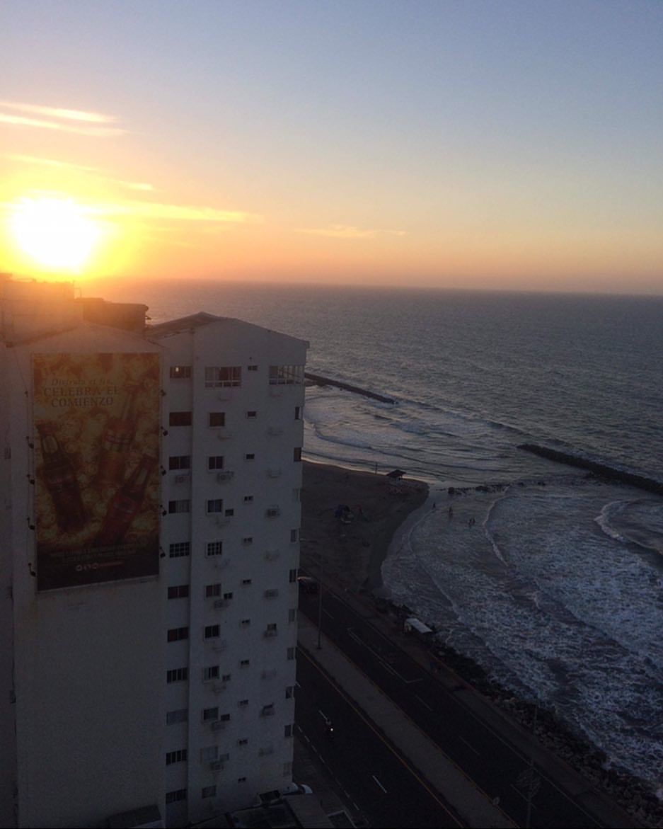 The view from our apt we got through Airbnb, we had the beach right across the street