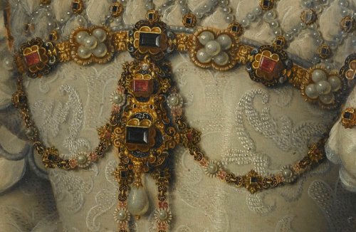 le-rococo-en-versailles: Elisabeth of Austria, Queen of France - Detail