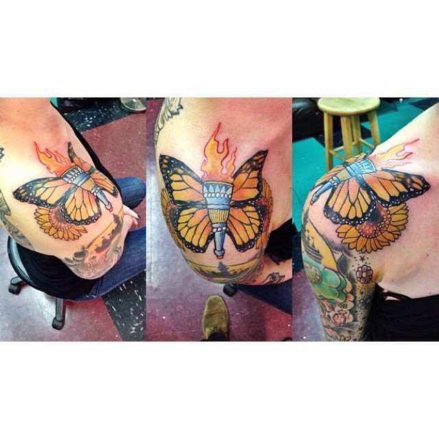 alysha:  New monarch butterfly by @raultanguma. I’m symmetrical again! Love it