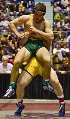 wrestlingsubmission:  Singlet match, lifting up his opponent in a bearhug.