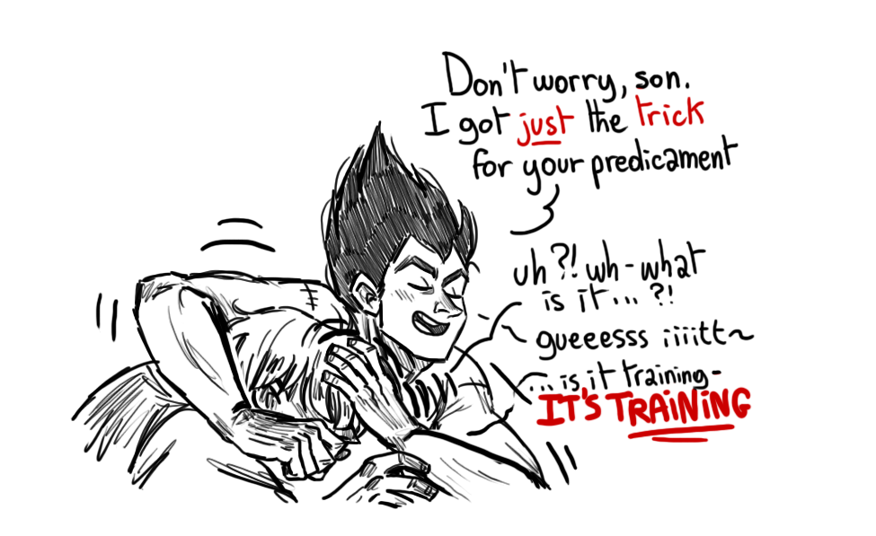 spywerewolf:  stupidoomdoodles:  Prince Vegeta and giving The Sex Talk   This is