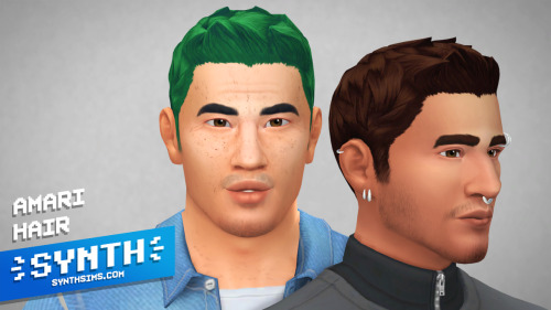 synthsims:- ̗̀ AMARI MALE HAIR ̖́ - custom content download!Short messy male cuts are lacking greatl