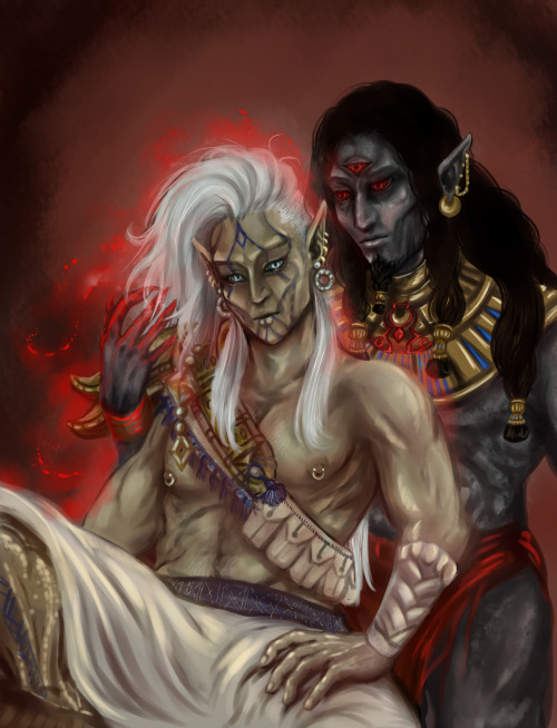 Dagoth Ur Watching A Hallucination Of His Nerevar.