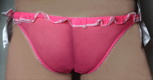 Sheer Pink Panties with Bows (back side)!I love how these panties hug my buns ;-)